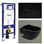 Creavit Geberit Toiletset UP 320 Aloni Mat Zwart Met bidet Flatline Rimfree Softclose Quickrelease Toiletbril Alpha Mat Zwart Geintegreerde kraan