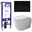 GEBERIT Geberit Toiletset UP 320 Jet-Flush Mat Wit Flatline Rimfree Softclose Quickrelease Toiletbril Alpha Mat Zwart