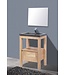 Badkamermeubelset Robusta Stone 60x47x85cm Natuursteen Wastafelblad SaniPro Wood Eiken / Multiplex kraangaten (0 - 1) incl. Spiegel