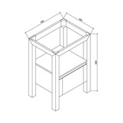 Badkamermeubelset Robusta Stone 60x47x85cm Natuursteen Wastafelblad SaniPro Wood Eiken / Multiplex kraangaten (0 - 1) incl. Spiegel