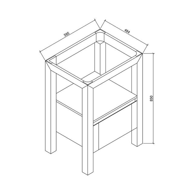 Badkamermeubelset Robusta Stone 60x47x85cm Natuursteen Wastafelblad SaniPro Wood Eiken / Multiplex kraangaten (0 - 1) incl. Spiegel