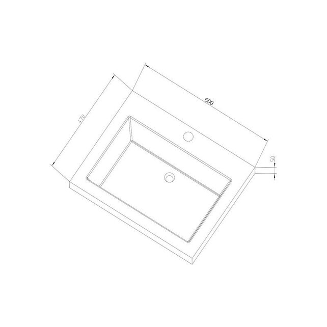 Badkamermeubelset Robusta Stone 60x47x85cm Natuursteen Wastafelblad SaniPro Wood Eiken / Multiplex kraangaten (0 - 1) incl. Spiegel