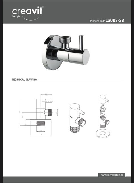 Hoekstopkraan Delta Chroom Bidetkraan 1/2x3/8 Stopkraan / Stopkranen Hoekstopkraan Delta Chroom Bidetkraan 1/2x3/8 Stopkraan / Stopkranen