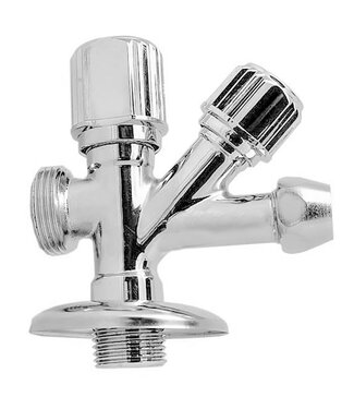 CREAVIT Hoekstopkraan dubbeldienstkraan Chroom Bidetkraan 1/2x3/8 Stopkraan / Stopkranen