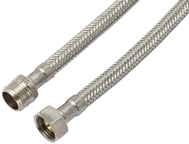 Flexibele aansluitslang binnendraad1/2F buitendraad 1/2M Buigzame verbindingsslang RVS 30cm tot 100cm Flexibele aansluitslang binnendraad1/2F buitendraad 1/2M Buigzame verbindingsslang RVS 30cm tot 100cm