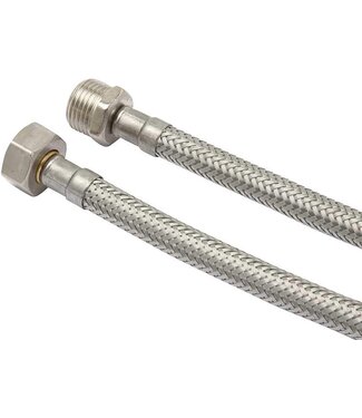 CREAVIT Flexibele aansluitslang binnendraad 3/8F buitendraad 3/8M Buigzame verbindingsslang RVS 30cm tot 100cm