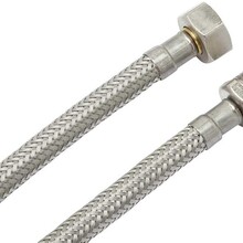 Flexibele aansluitslang binnendraad 3/8F buitendraad 1/2M Buigzame verbindingsslang RVS 80cm of 100cm