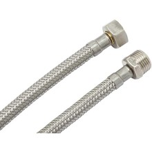 Flexibele aansluitslang binnendraad 3/8F buitendraad 1/2M Buigzame verbindingsslang RVS 80cm of 100cm