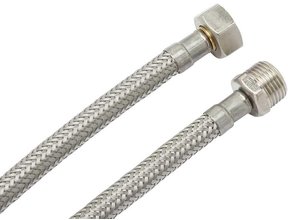 Flexibele aansluitslang binnendraad 3/8F buitendraad 1/2M Buigzame verbindingsslang RVS 80cm of 100cm