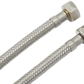 Flexibele aansluitslang binnendraad 3/8F buitendraad 1/2M Buigzame verbindingsslang RVS 80cm of 100cm
