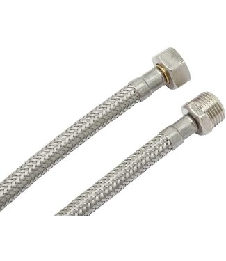 CREAVIT Flexibele aansluitslang binnendraad 3/8F buitendraad 1/2M Buigzame verbindingsslang RVS 80cm of 100cm