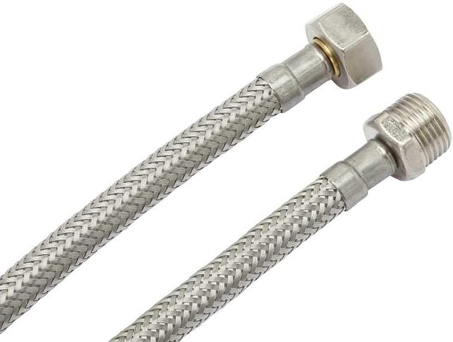 Flexibele aansluitslang binnendraad 3/8F buitendraad 1/2M Buigzame verbindingsslang RVS 80cm of 100cm