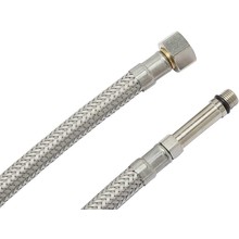 Flexibele aansluitslang binnendraad 3/8F X 10mm buitendraad extra Lang Buigzame verbindingsslang kraan RVS 30cm tot 100cm