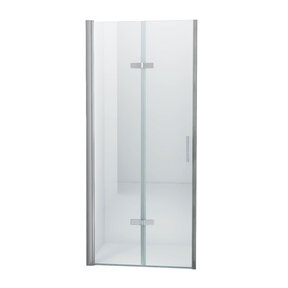 Douchedeur Miami Nisdeur Vouwdeur 80x202cm Antikalk Helder Glas Chroom Profiel 8mm Veiligheidsglas