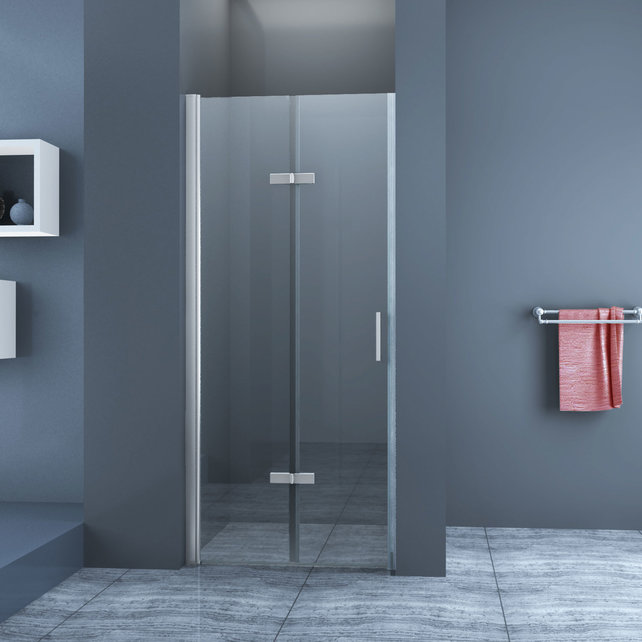 Douchedeur Miami Nisdeur Vouwdeur 80x202cm Antikalk Helder Glas Chroom Profiel 8mm Veiligheidsglas