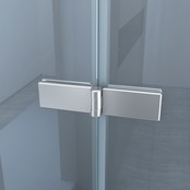 Douchedeur Miami Nisdeur Vouwdeur 80x202cm Antikalk Helder Glas Chroom Profiel 8mm Veiligheidsglas