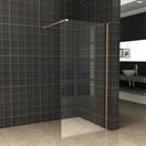 Inloopdouche 120x200cm Antikalk Helder Glas 8mm Geborsteld Koper Veiligheidsglas