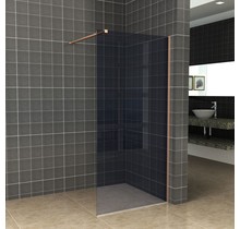 Inloopdouche 90x200cm Antikalk Rookglas 8mm Geborsteld Koper Veiligheidsglas
