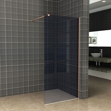 Inloopdouche 110x200cm Antikalk Rookglas 8mm Geborsteld Koper Veiligheidsglas