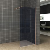 Inloopdouche 120x200cm Antikalk Rookglas 8mm Geborsteld Koper Veiligheidsglas Inloopdouche 120x200cm Antikalk Rookglas 8mm Geborsteld Koper Veiligheidsglas