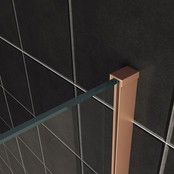 Inloopdouche 110x200cm Antikalk Helder/Mat Glas 8mm Geborsteld Koper Veiligheidsglas