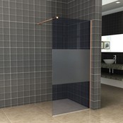 Inloopdouche 110x200cm Antikalk Rook/Mat Glas 8mm Geborsteld Koper Veiligheidsglas Inloopdouche 110x200cm Antikalk Rook/Mat Glas 8mm Geborsteld Koper Veiligheidsglas