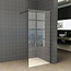 Wiesbaden Inloopdouche 50x200cm Antikalk Helder Glas 8mm Mat Zwart Veiligheidsglas