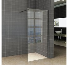 Inloopdouche 110x200cm Antikalk Helder Glas 8mm Mat Zwart Veiligheidsglas