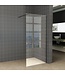 Inloopdouche 110x200cm Antikalk Helder Glas 8mm Mat Zwart Veiligheidsglas