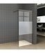 Inloopdouche 90x200cm Antikalk Helder/Mat Glas 8mm Mat Zwart Veiligheidsglas