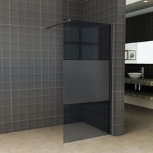 Inloopdouche 110x200cm Antikalk Rook/Mat Glas 8mm Mat Zwart Veiligheidsglas