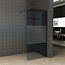 Wiesbaden Inloopdouche 110x200cm Antikalk Rook/Mat Glas 8mm Mat Zwart Veiligheidsglas