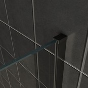 Inloopdouche 120x200cm Antikalk Rook/Mat Glas 8mm Mat Zwart Veiligheidsglas