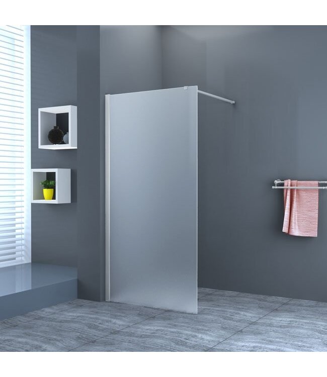 Inloopdouche Stern 100x200 cm Melkglas Chroom Profiel 10mm Veiligheidsglas Easy Clean