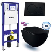 Geberit Toiletset UP 320 Freedom Mat Zwart Rimfree Softclose Quickrelease Toiletbril Sigma 01 Mat Zwart