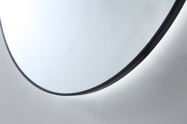Badkamerspiegel Cleo Rond Zwart 80x80cm Dimbaar Geintegreerde LED Verlichting 3 kleur instelbaar Touch Schakelaar Badkamerspiegel Cleo Rond Zwart 80x80cm Dimbaar Geintegreerde LED Verlichting 3 kleur instelbaar Touch Schakelaar