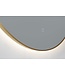 Badkamerspiegel Cleo Rond Goud 100x100cm Dimbaar Geintegreerde LED Verlichting 3 kleur instelbaar Touch Schakelaar zonder spiegelverwarming