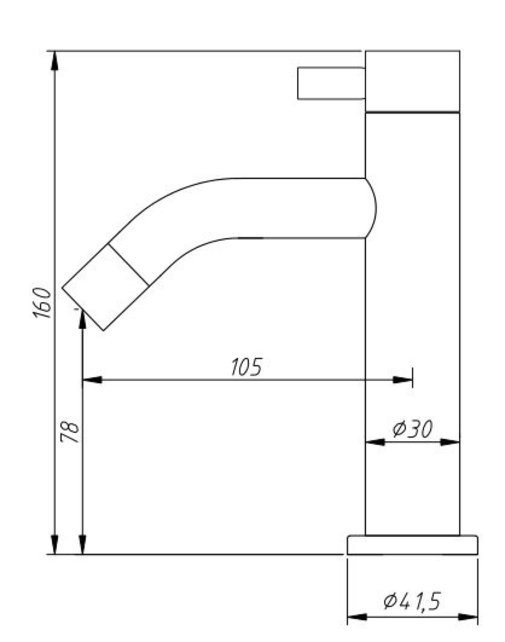 Fonteinkraan Brava RVS Opbouw Rond 16cm
