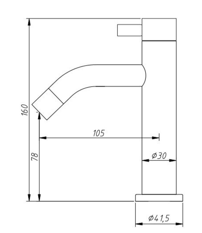 SANI-SUPPLY Fonteinkraan Brava RVS Opbouw Rond 16cm
