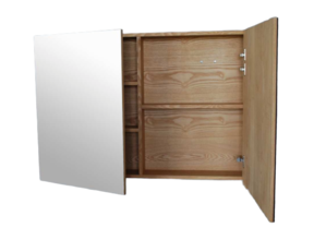 Spiegelkast Wood Eiken 120x70x16cm Massief eiken Softclose 3 Legplanken