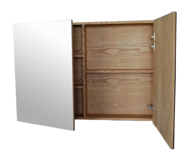 Spiegelkast Wood Eiken 120x70x16cm Massief eiken Softclose 3 Legplanken