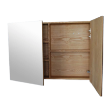 Spiegelkast Wood Eiken 100x70x16cm Massief eiken Softclose 3 Legplanken