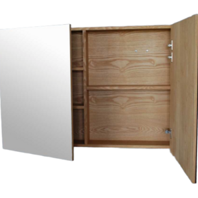 Spiegelkast Wood Eiken 80x70x16cm Massief eiken Softclose 3 Legplanken