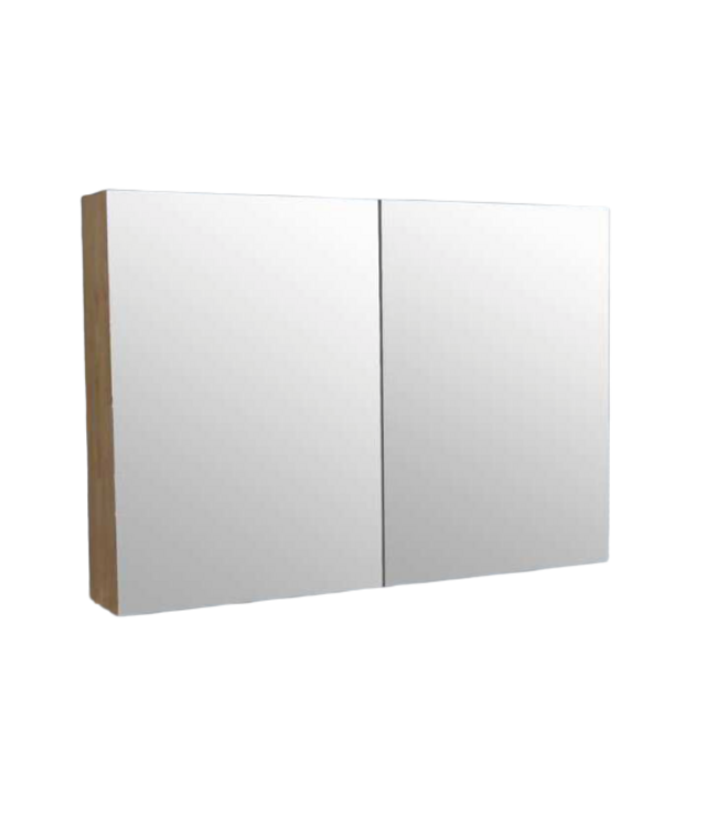 SANI-SUPPLY Spiegelkast Wood Eiken 80x70x16cm Massief eiken Softclose 3 Legplanken