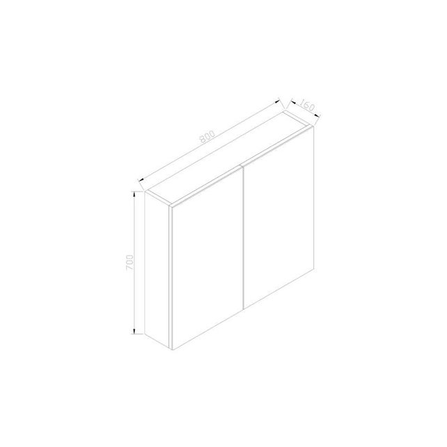 Spiegelkast Wood Eiken 80x70x16cm Massief eiken Softclose 3 Legplanken