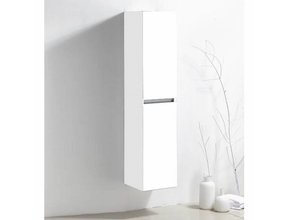 Trendline Kolomkast Hoogglans Wit 160x35x35cm Greeplijst Aluminium