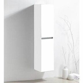 Trendline Kolomkast Hoogglans Wit 160x35x35cm Greeplijst Aluminium