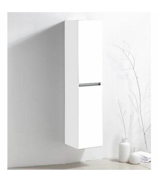 SANI-SUPPLY Trendline Kolomkast Hoogglans Wit 160x35x35cm Greeplijst Aluminium