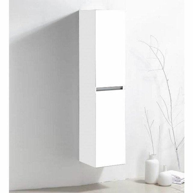 Trendline Kolomkast Hoogglans Wit 160x35x35cm Greeplijst Aluminium