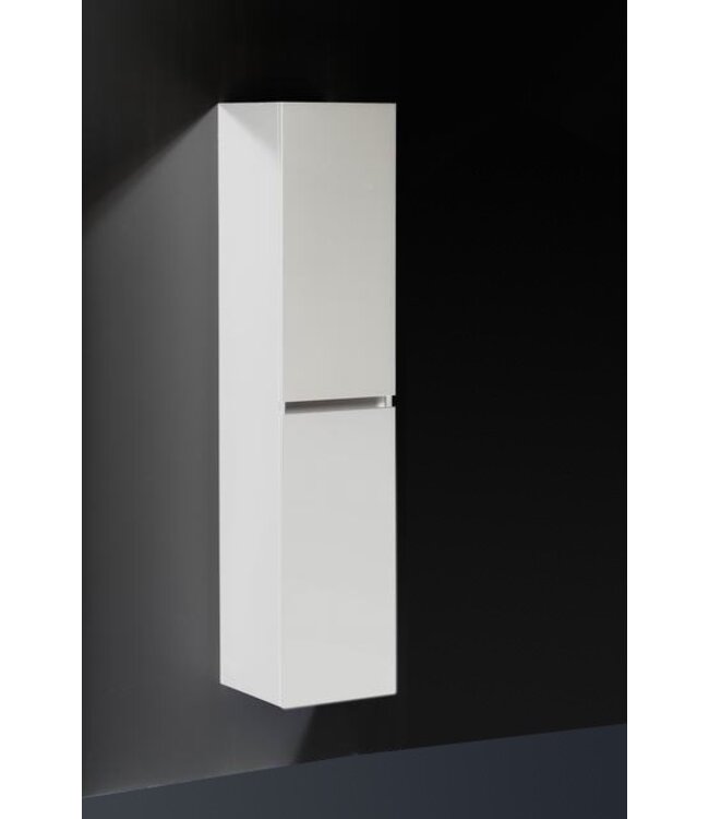 Trendline Kolomkast Hoogglans Wit 160x35x35cm Greeplijst Aluminium